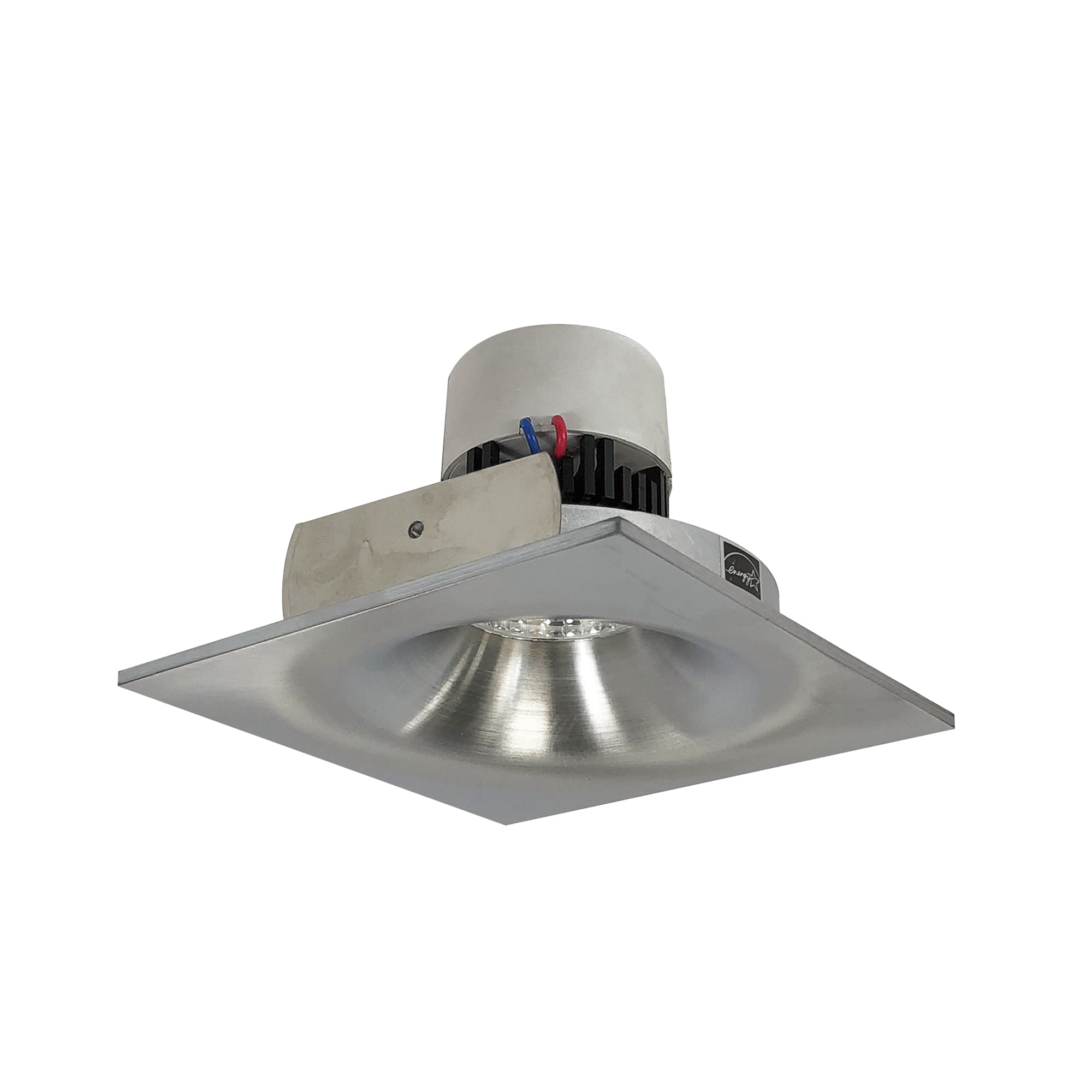 Nora Lighting NPR - 4SNB30XNN 4" Pearl LED Square Bullnose Retrofit, 1000lm / 12W, 3000K, Natural Metal Finish - Sonic Electric