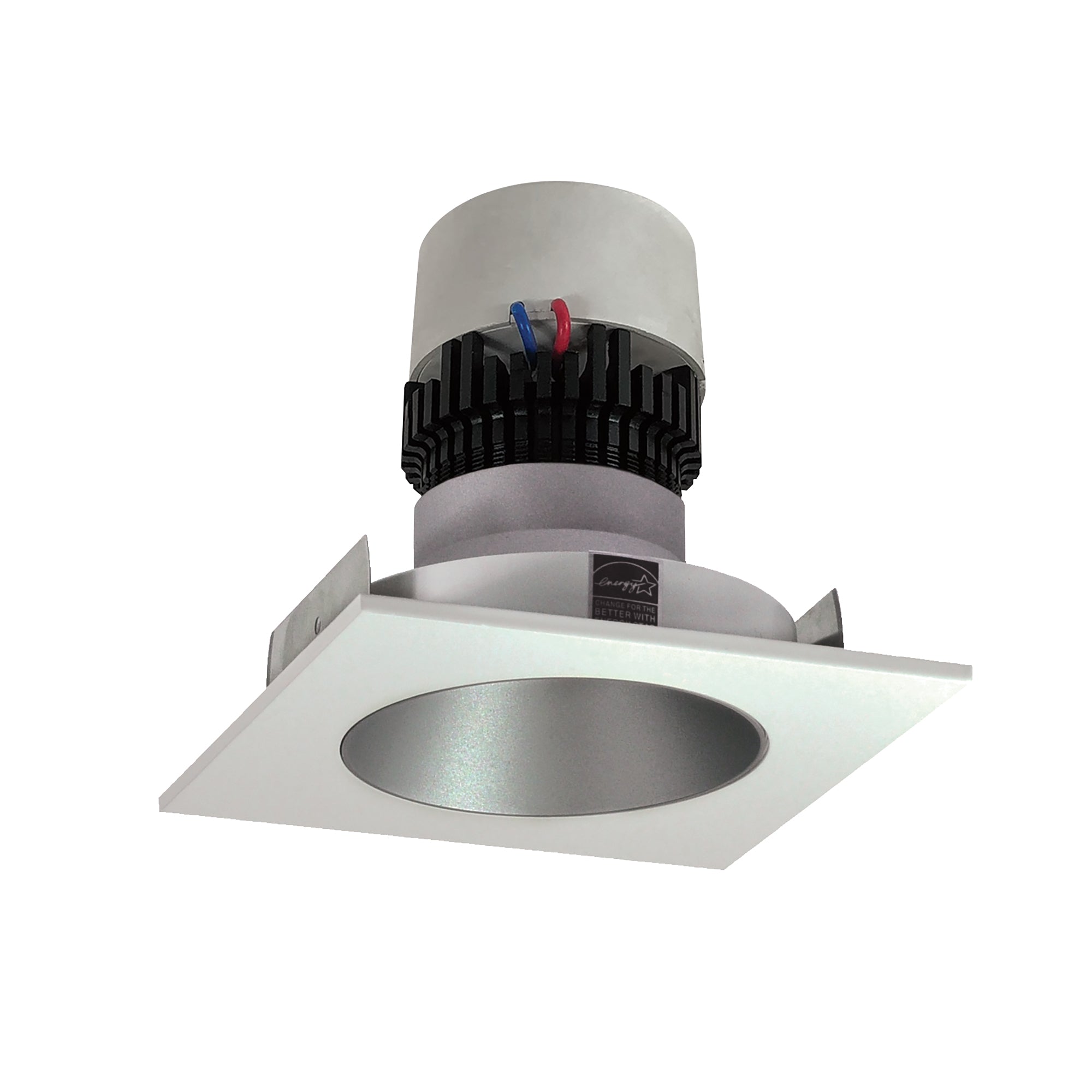 Nora Lighting NPR - 4SNDC30XHW 4" Pearl LED Square Retrofit Reflector with Round Aperture, 1000lm / 12W, 3000K, Haze Reflector / White Flange - Sonic Electric