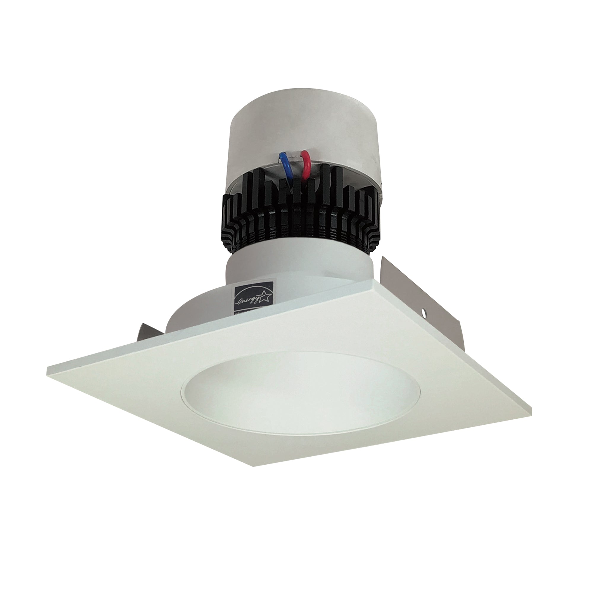 Nora Lighting NPR - 4SNDC40XWW 4" Pearl LED Square Retrofit Reflector with Round Aperture, 1000lm / 12W, 4000K, White Reflector / White Flange - Sonic Electric