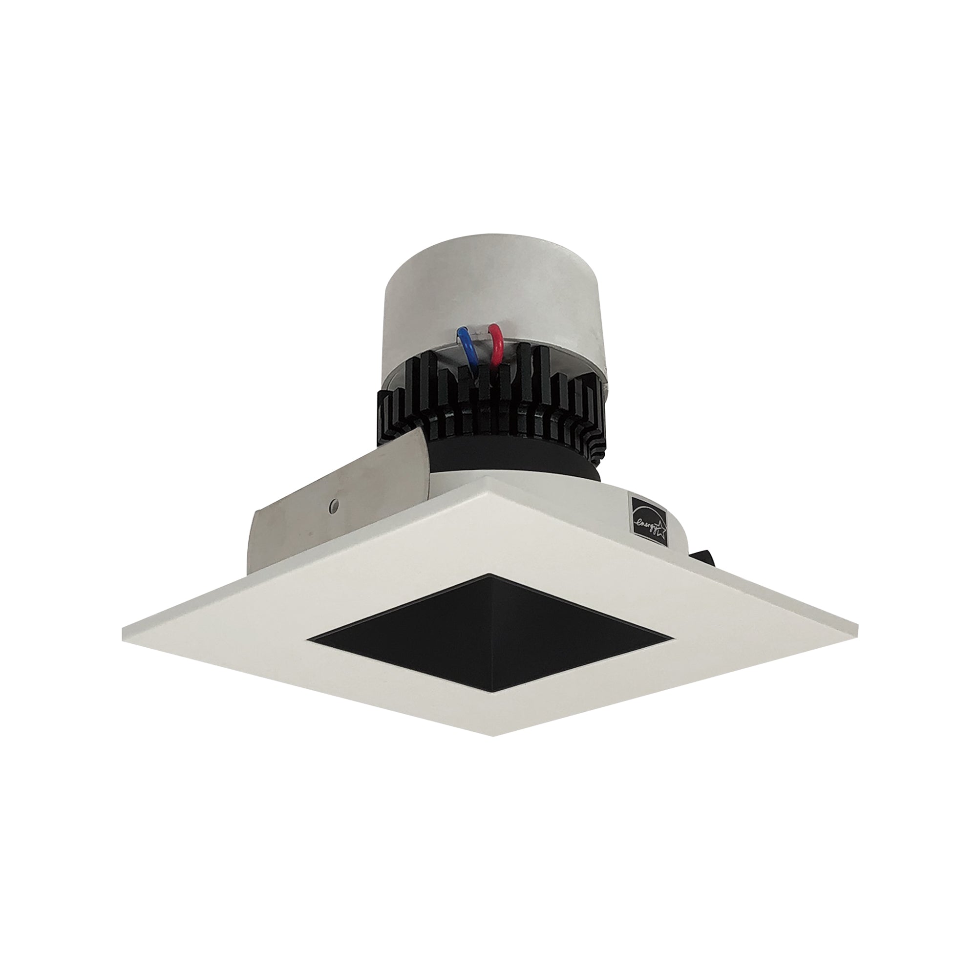 Nora Lighting NPR - 4SNDSQ30XBW 4" Pearl LED Square Retrofit Reflector with Square Aperture, 1000lm / 12W, 3000K, Black Reflector / White Flange - Sonic Electric