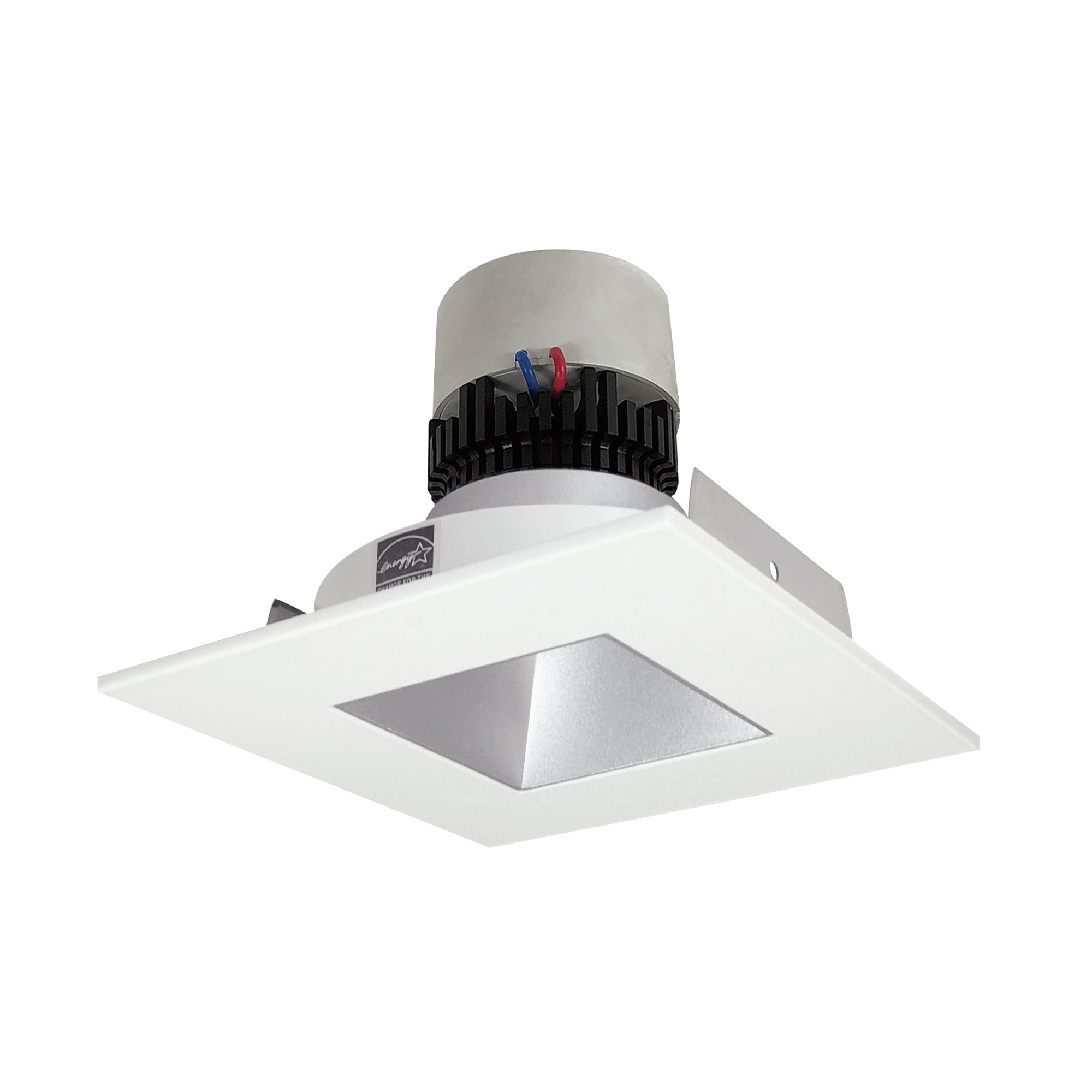 Nora Lighting NPR - 4SNDSQ35XHZMPW 4" Pearl LED Square Retrofit Reflector with Square Aperture, 1000lm / 12W, 3500K, Haze Reflector / Matte Powder White Flange - Sonic Electric