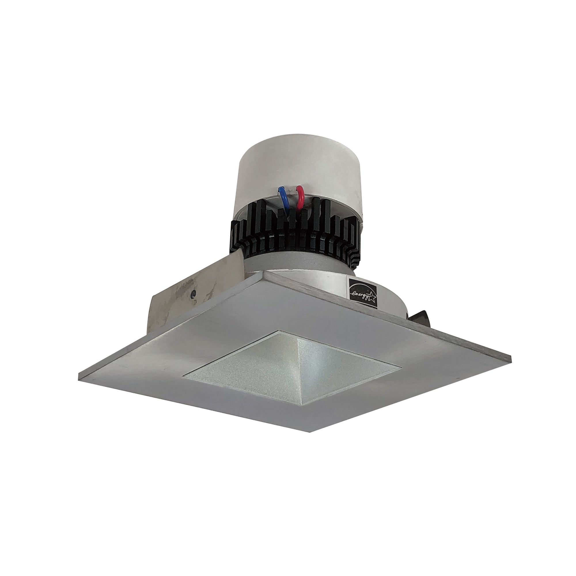 Nora Lighting NPR - 4SNDSQCDXHN 4" Pearl LED Square Retrofit Reflector with Square Aperture, 800lm / 12W, Comfort Dim, Haze Reflector / Natural Metal Flange - Sonic Electric