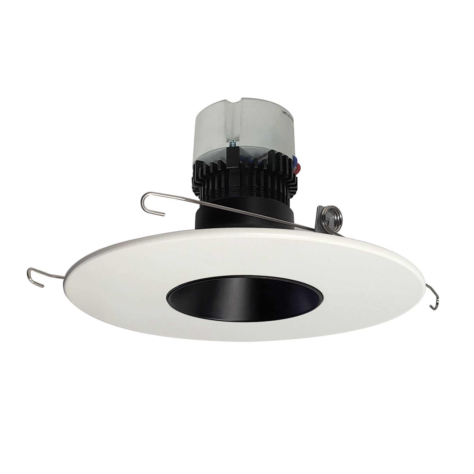 Nora Lighting NPR - 56RNDC27XBW 5"/6" Pearl LED Round Retrofit Reflector, 1200lm / 12W, 2700K, Black Reflector / White Flange - Sonic Electric