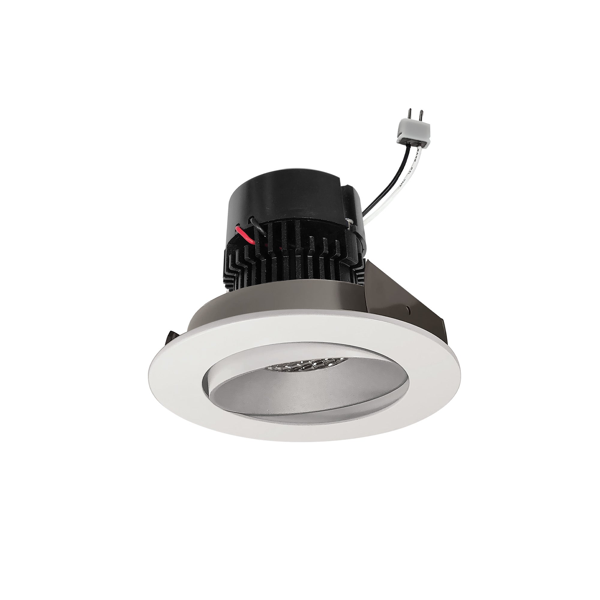 Nora Lighting NPRLV - 4RC40XHZMPW 4" Pearl Low Voltage LED Round Adjustable Cone Retrofit, 1200lm / 11W, 4000K, Haze Reflector / Matte Powder White Flange - Sonic Electric