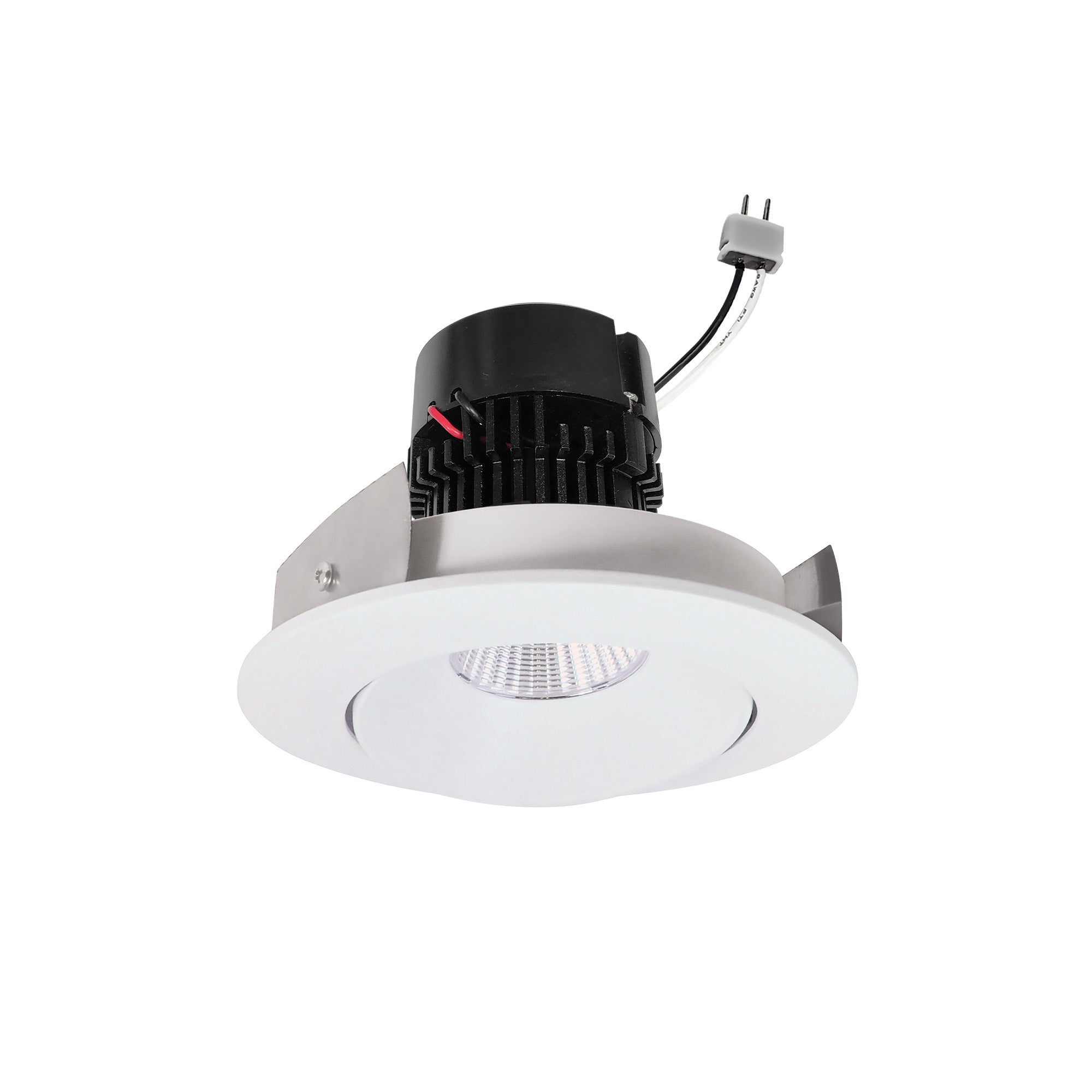 Nora Lighting NPRLV - 4RC40XMPW 4" Pearl Low Voltage LED Round Adjustable Cone Retrofit, 1200lm / 11W, 4000K, Matte Powder White Reflector / Matte Powder White Flange - Sonic Electric