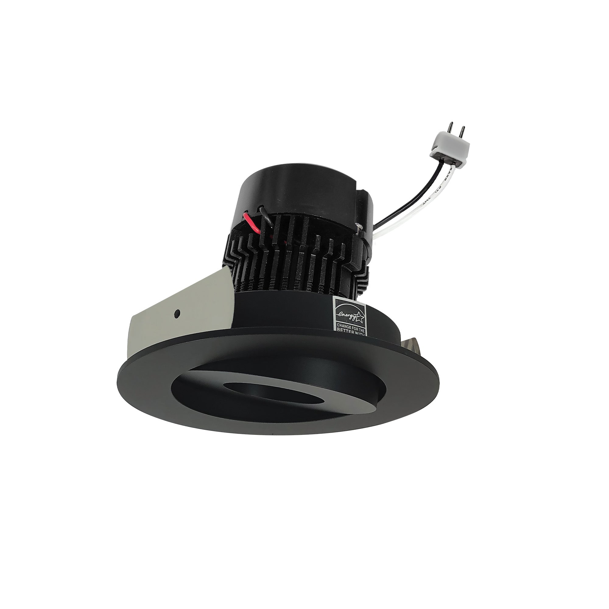 Nora Lighting NPRLV - 4RG40XBB 4" Pearl Low Voltage LED Round Adjustable Gimbal Retrofit, 1050lm / 11W, 4000K, Black Finish - Sonic Electric