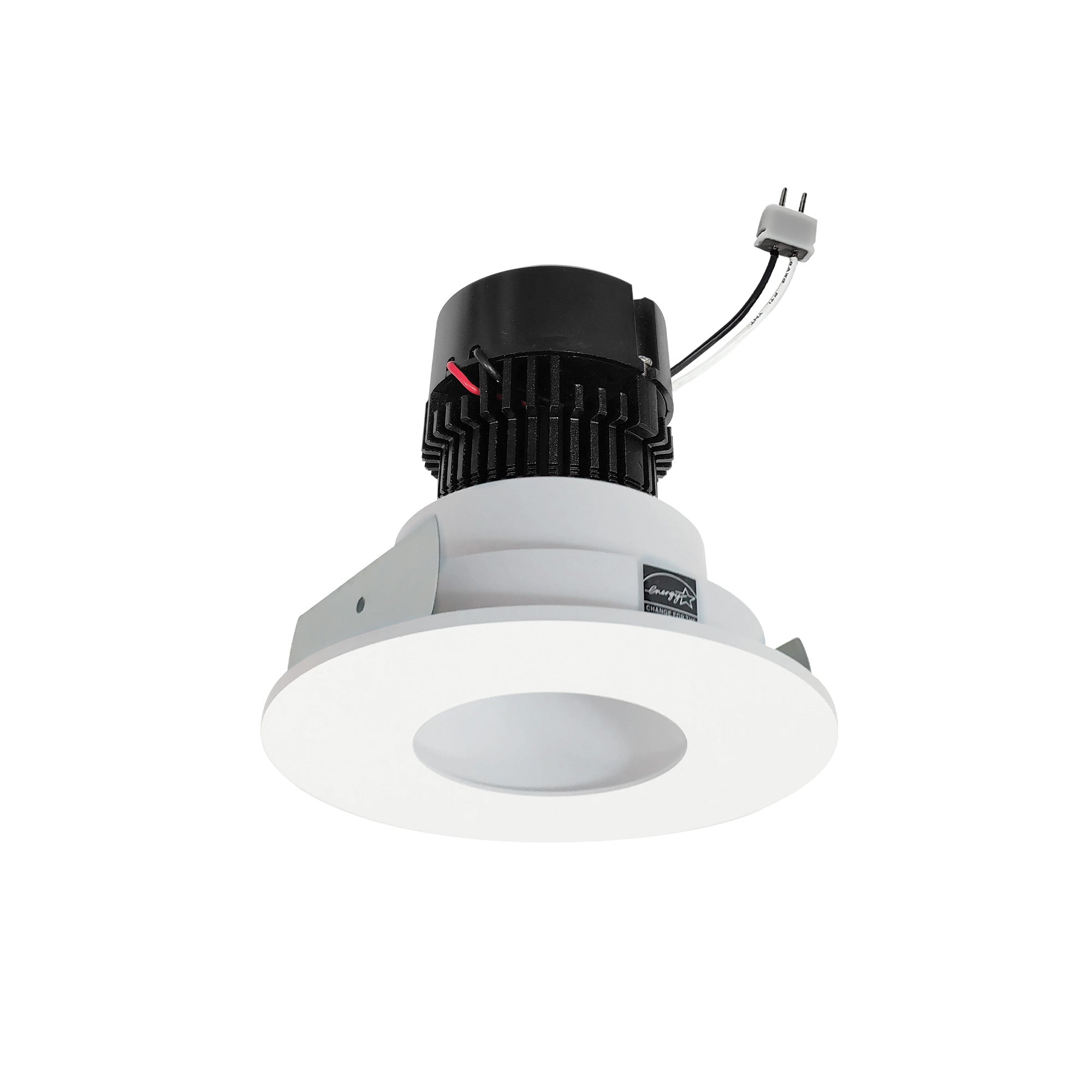 Nora Lighting NPRLV - 4RPH35XMPW 4" Pearl Low Voltage LED Round Pinhole Retrofit, 950lm / 11W, 3500K, Matte Powder White Pinhole / Matte Powder White Flange - Sonic Electric