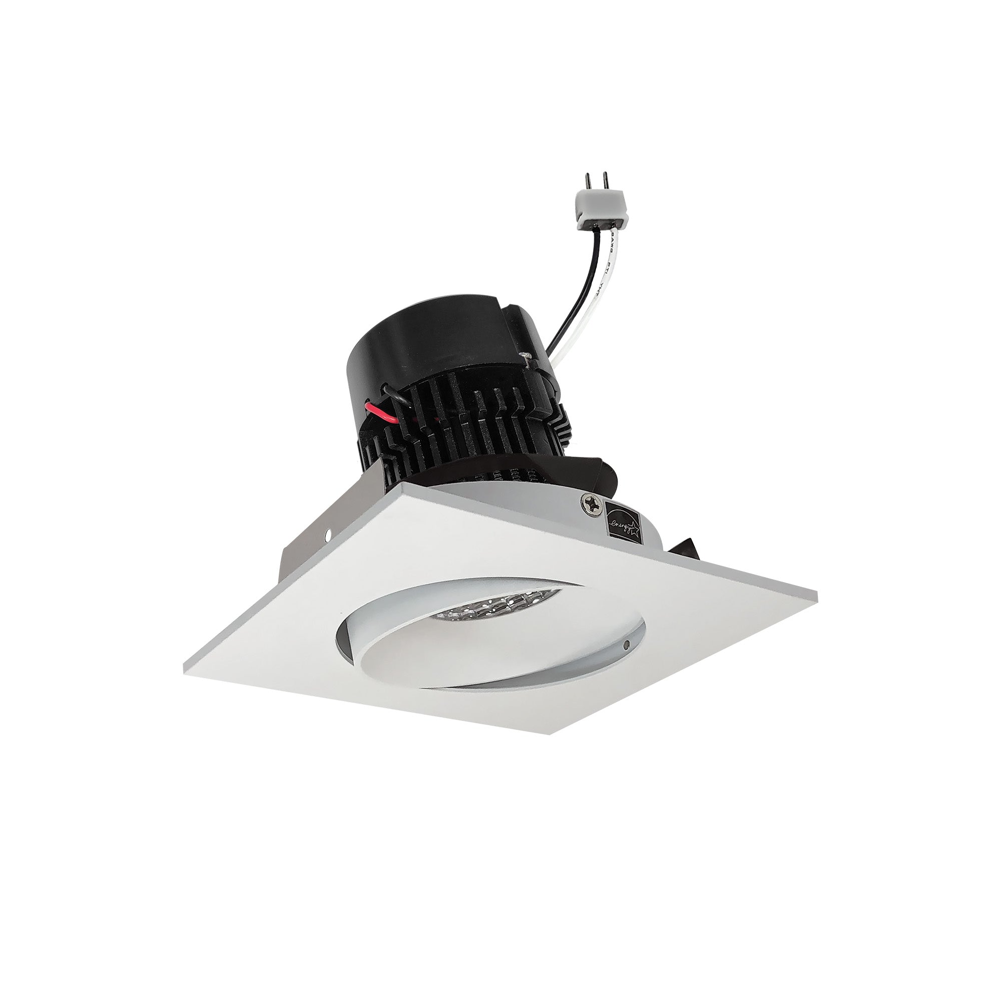 Nora Lighting NPRLV - 4SC30XMPW 4" Pearl Low Voltage LED Square Adjustable Cone Retrofit, 1200lm / 11W, 3000K, Matte Powder White Reflector / Matte Powder White Flange - Sonic Electric