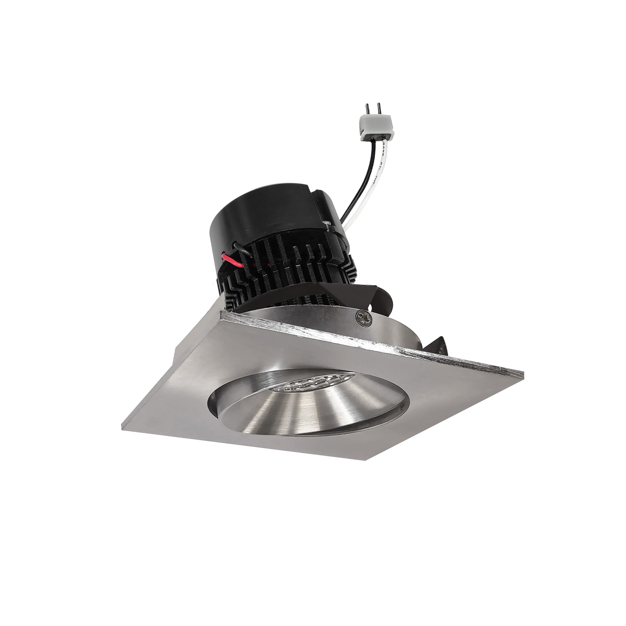 Nora Lighting NPRLV - 4SC30XNN 4" Pearl Low Voltage LED Square Adjustable Cone Retrofit, 1200lm / 11W, 3000K, Natural Metal Reflector / Natural Metal Flange - Sonic Electric