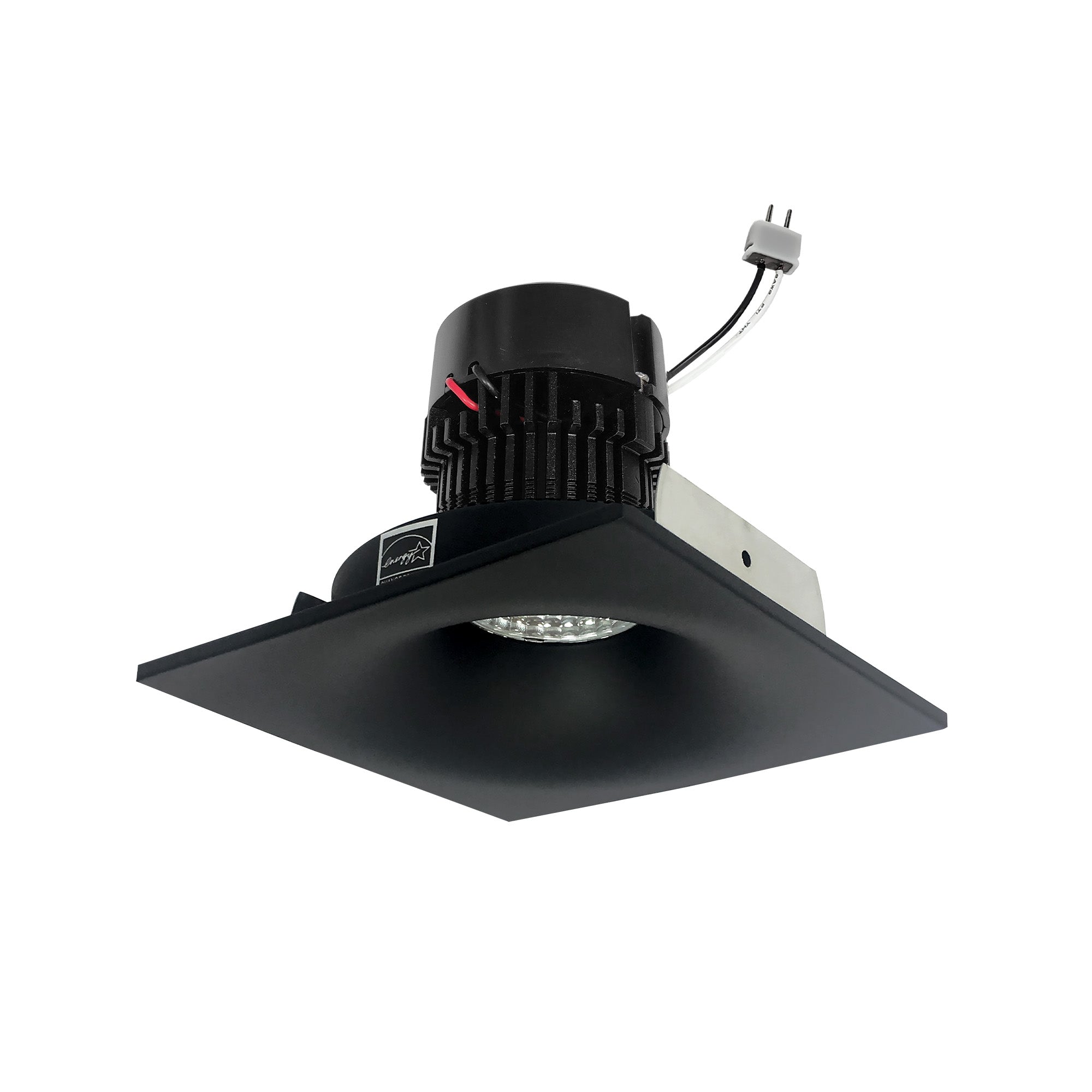 Nora Lighting NPRLV - 4SNB35XBB 4" Pearl Low Voltage LED Square Bullnose Retrofit, 1200lm / 11W, 3500K, Black Finish - Sonic Electric