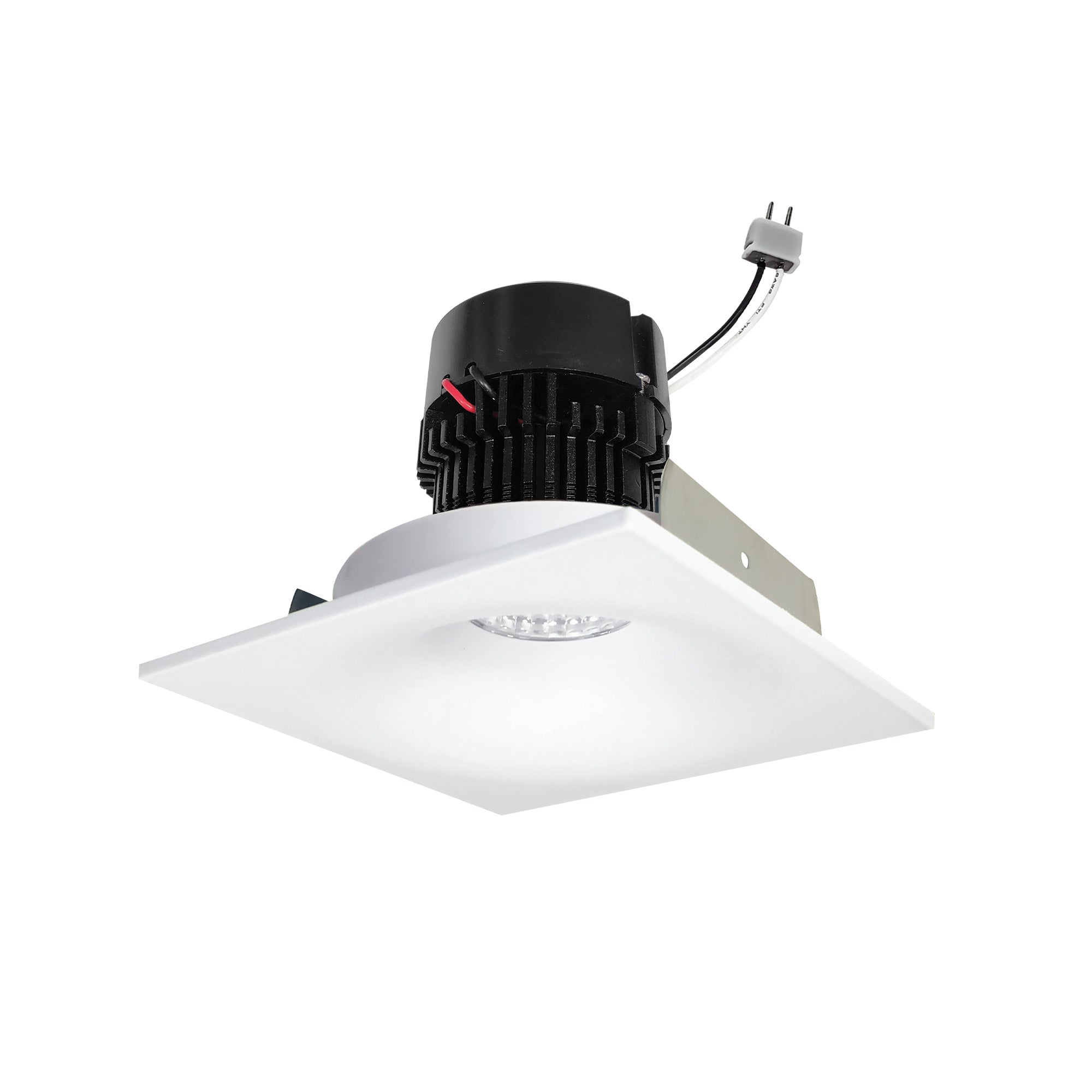 Nora Lighting NPRLV - 4SNB35XMPW 4" Pearl Low Voltage LED Square Bullnose Retrofit, 1200lm / 11W, 3500K, Matte Powder White Finish - Sonic Electric