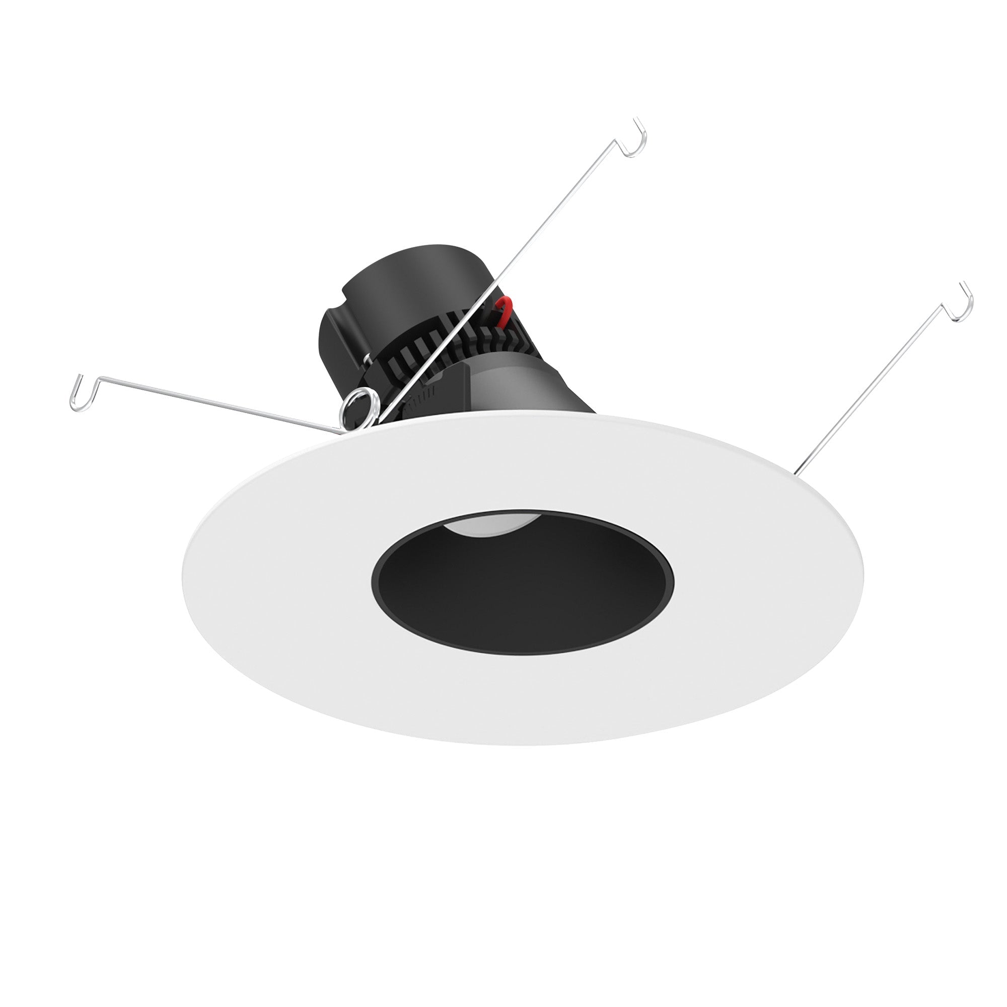 Nora Lighting NPRLV - 56RSLA40XBMPW 5"/6" Pearl Low Voltage LED Round Adjustable Slot Retrofit, 1050lm / 11W, 3000K, Black Reflector / Matte Powder White Flange - Sonic Electric