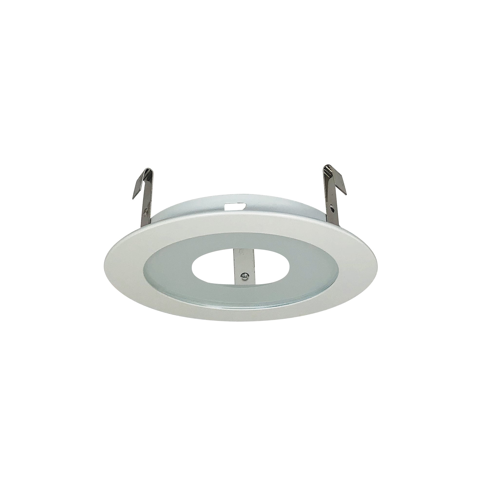 Nora Lighting NS - 27W 4" Frosted Flat Lens w/ Clear Center & Metal Trim, White - Sonic Electric