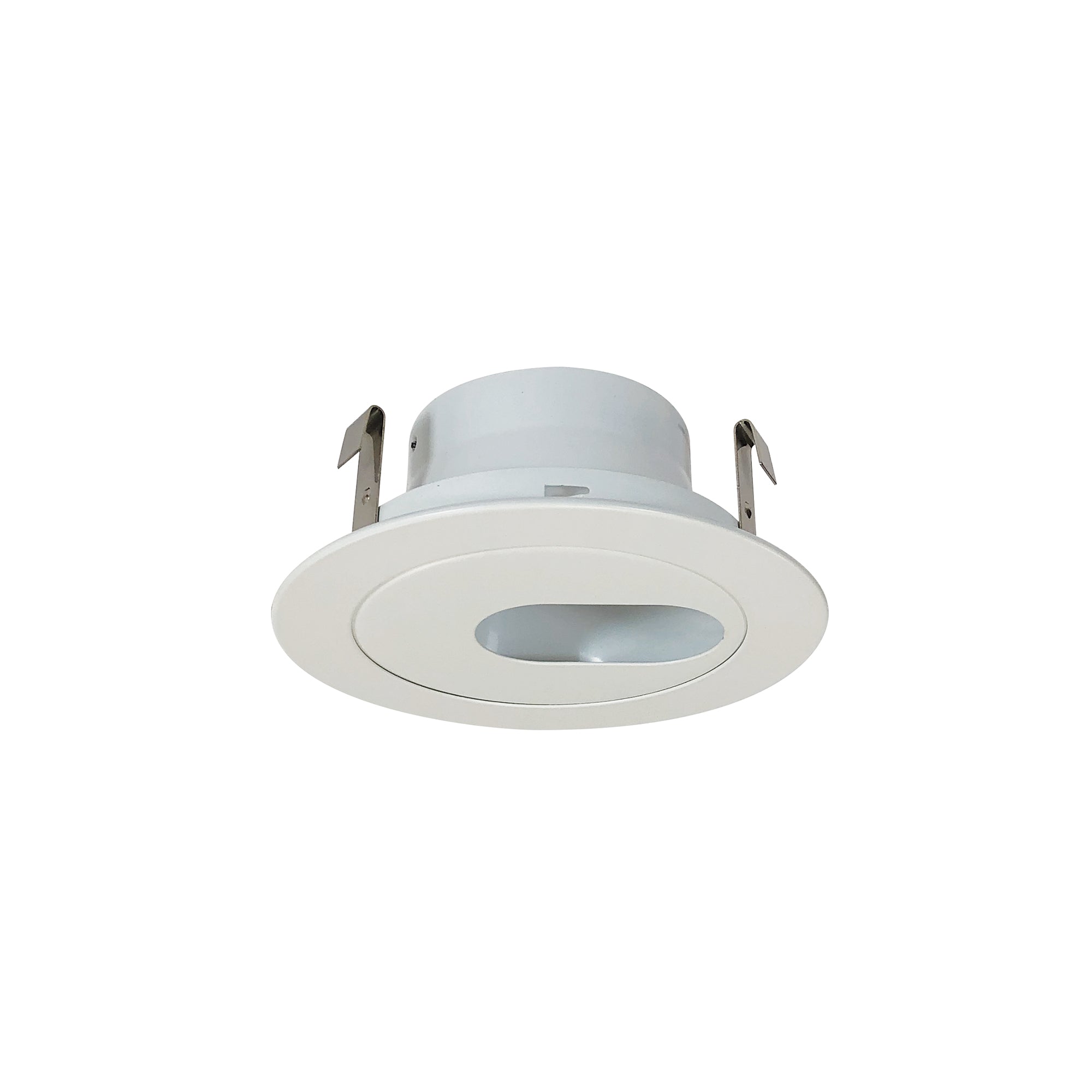 Nora Lighting NS - 47 4" Surface Adjustable Slot Aperture Trim w/ Metal Ring, White - Sonic Electric