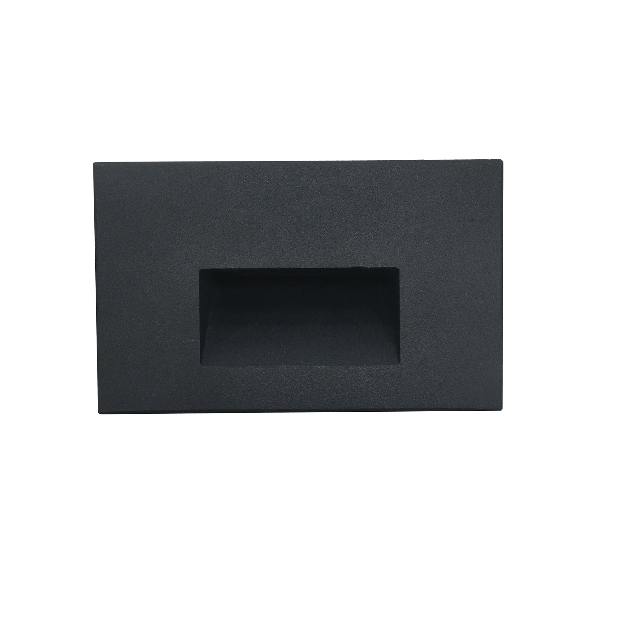 Nora Lighting NSW - 740/30B Ari LED Step Light w/ Horizontal Wall Wash Face Plate, 88lm / 5W, 3000K, Black Finish - Sonic Electric