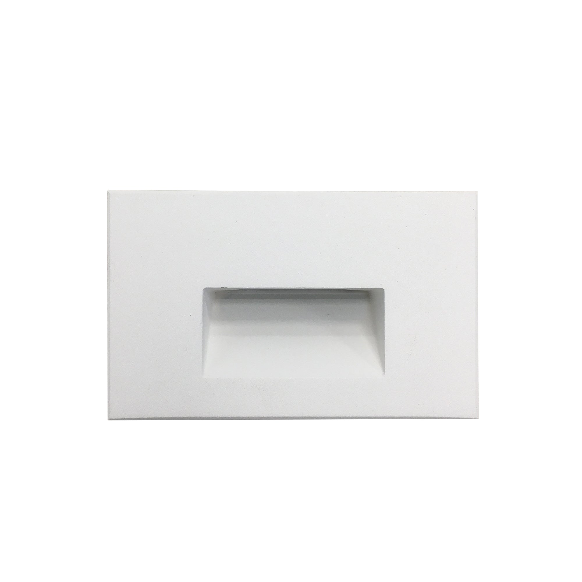 Nora Lighting NSW - 740/40W Ari LED Step Light w/ Horizontal Wall Wash Face Plate, 88lm / 5W, 4000K, White Finish - Sonic Electric