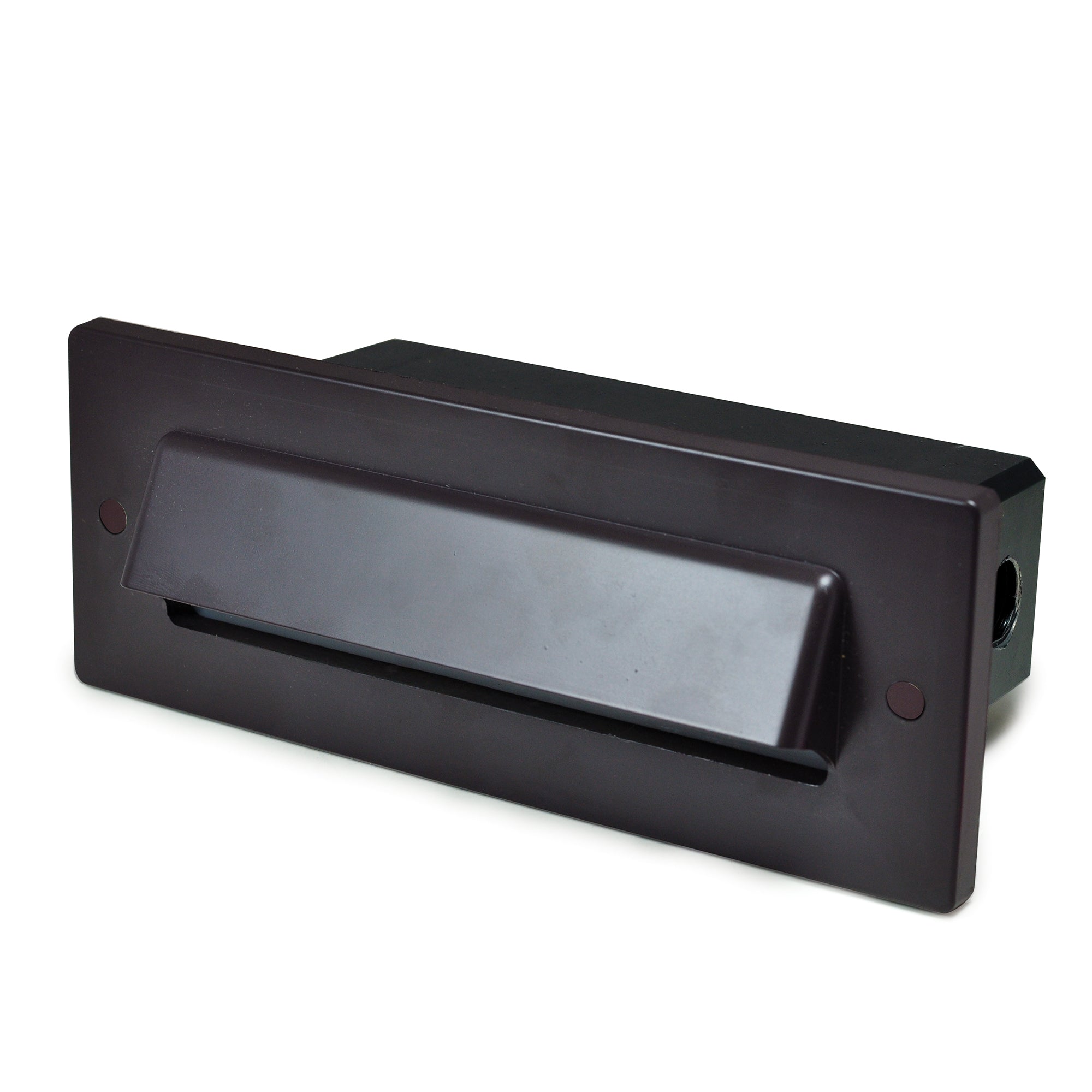 Nora Lighting NSW - 843/32BZ Brick Die - Cast LED Step Light w/ Horizontal Shroud Face Plate, 149lm / 4.6W, 3000K, Bronze Finish - Sonic Electric