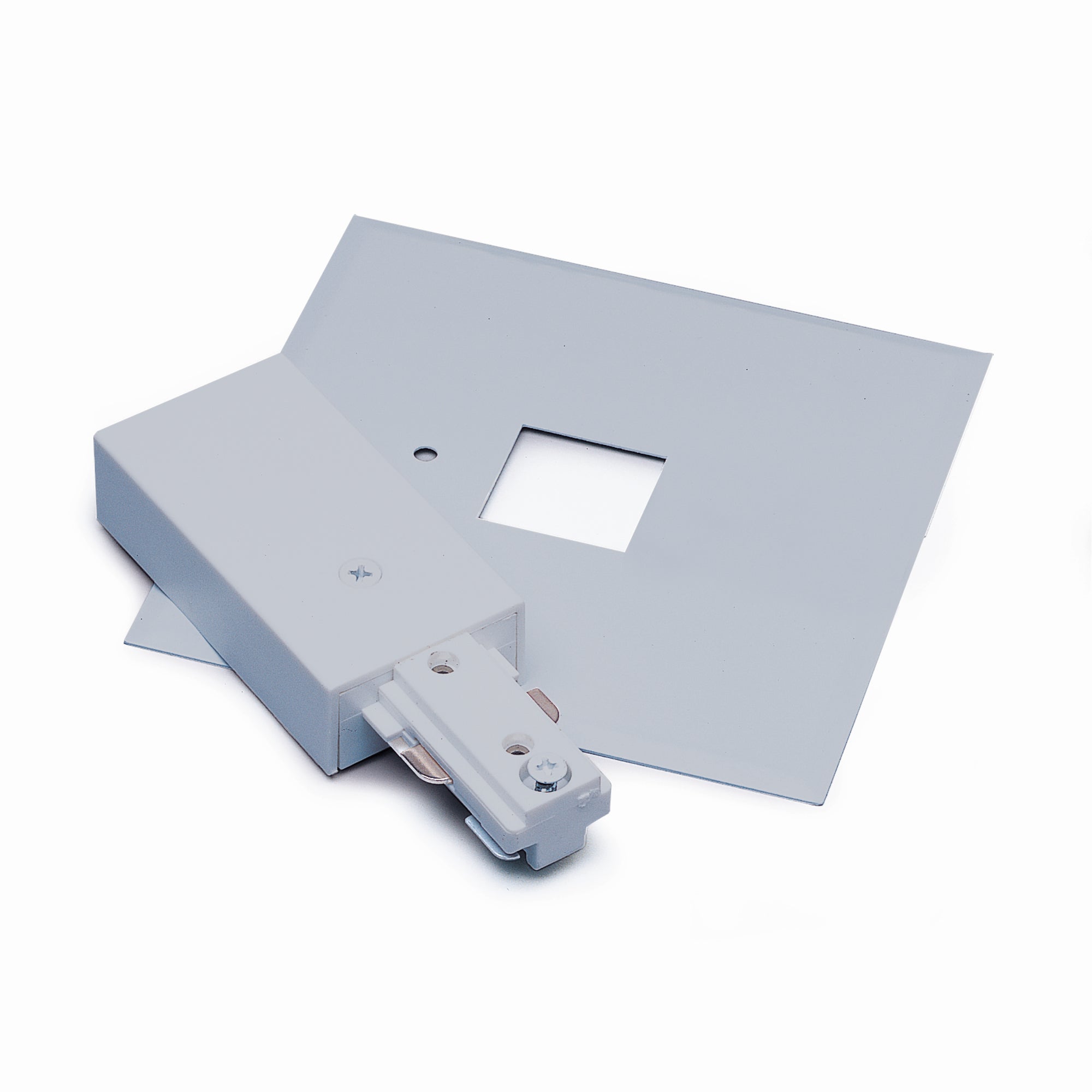 Nora Lighting NT - 311S Live End Feed with Cover for One - Circuit Track, Silver Finish - Sonic Electric