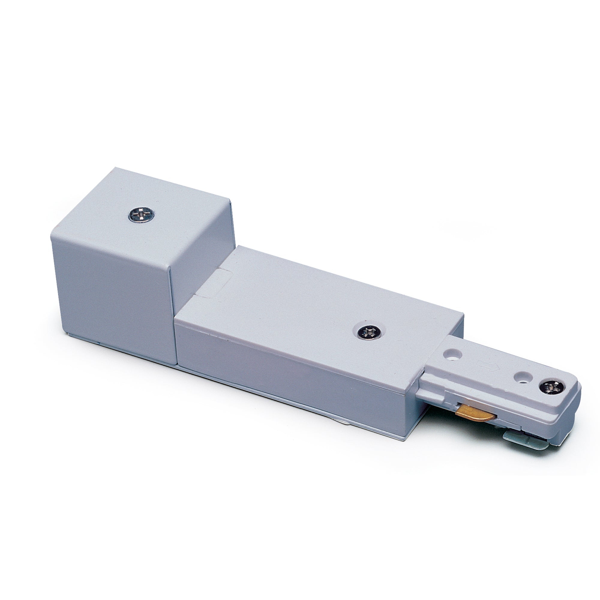 Nora Lighting NT - 328S Live End Conduit Feed for One - Circuit Track (Right Polarity), Silver Finish - Sonic Electric