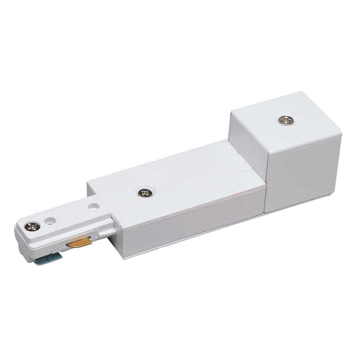 Nora Lighting NT - 328W Live End Conduit Feed for One - Circuit Track (Right Polarity), White Finish - Sonic Electric