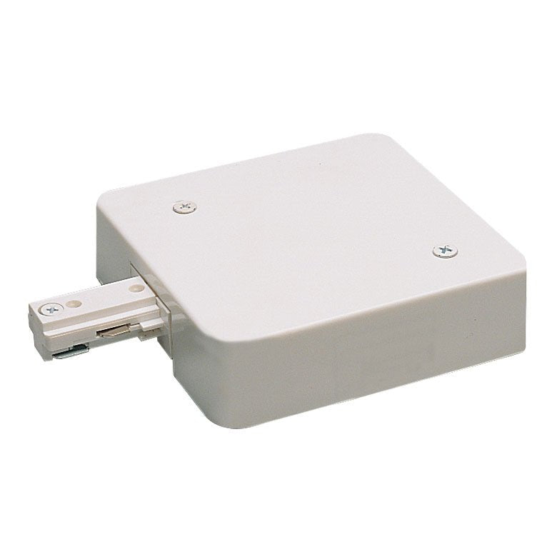 Nora Lighting NT - 348W/7.5A Live End Feed w/ Current Limiter, 7.5 Amps, One - Circuit Track, White Finish - Sonic Electric