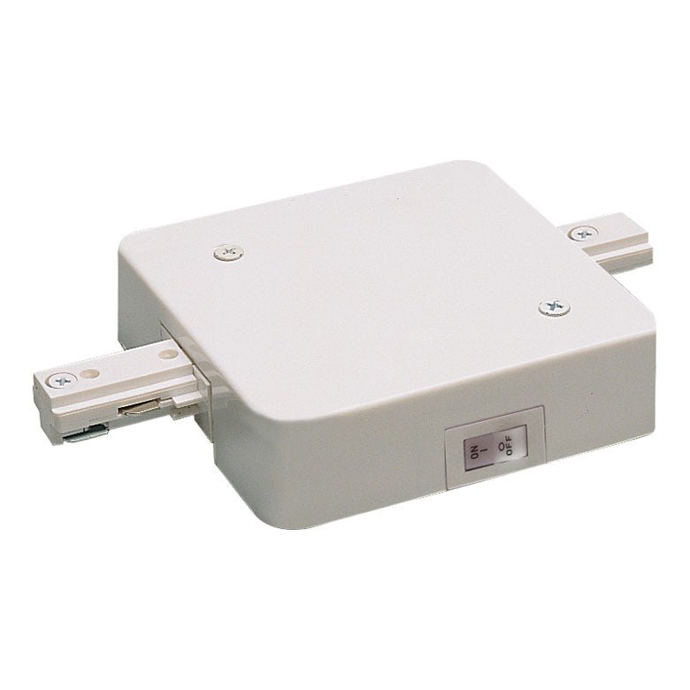 Nora Lighting NT - 358W/14A In - Line Feed w/ Circuit Limiter, 14 Amps, One - Circuit Track, White Finish - Sonic Electric