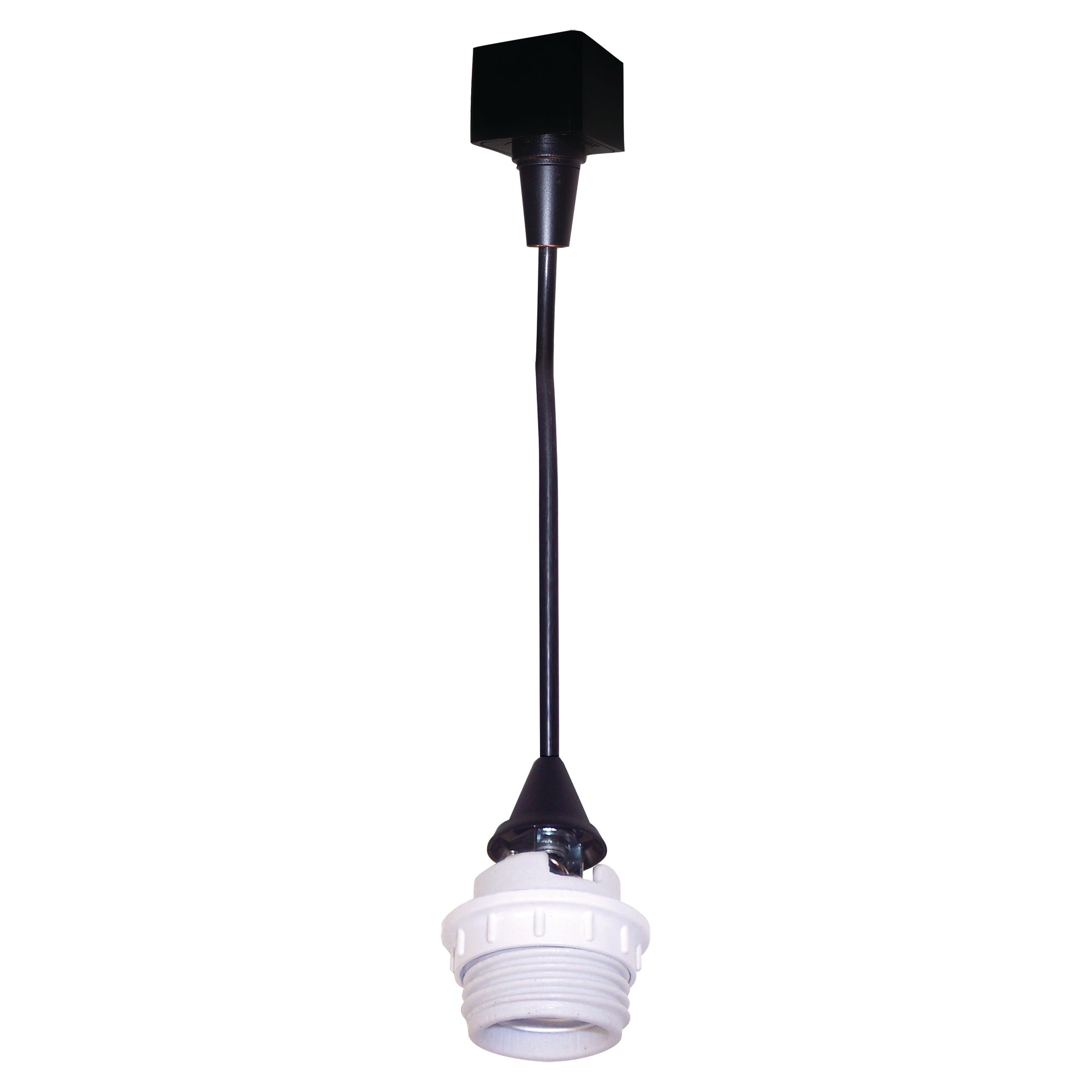 Nora Lighting NTH - 161B Track Mounted Line Voltage Pendant Cord, 8' - 6" length, Medium Base, 100W Max, Black - Sonic Electric