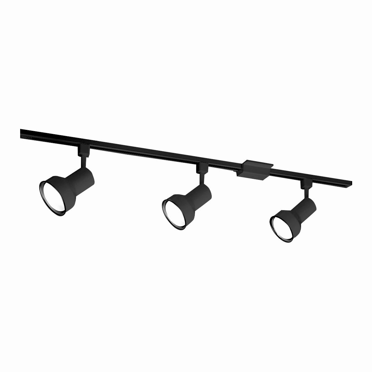 Nora Lighting NTL - 150B 4 - ft Track Pack with (3) Step Cylinder PAR30 Track Heads, Black - Sonic Electric