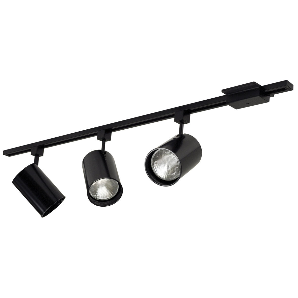 Nora Lighting NTL - 151B 4 - ft Track Pack with (3) Flat Back Cylinder PAR30 Track Heads, Black - Sonic Electric