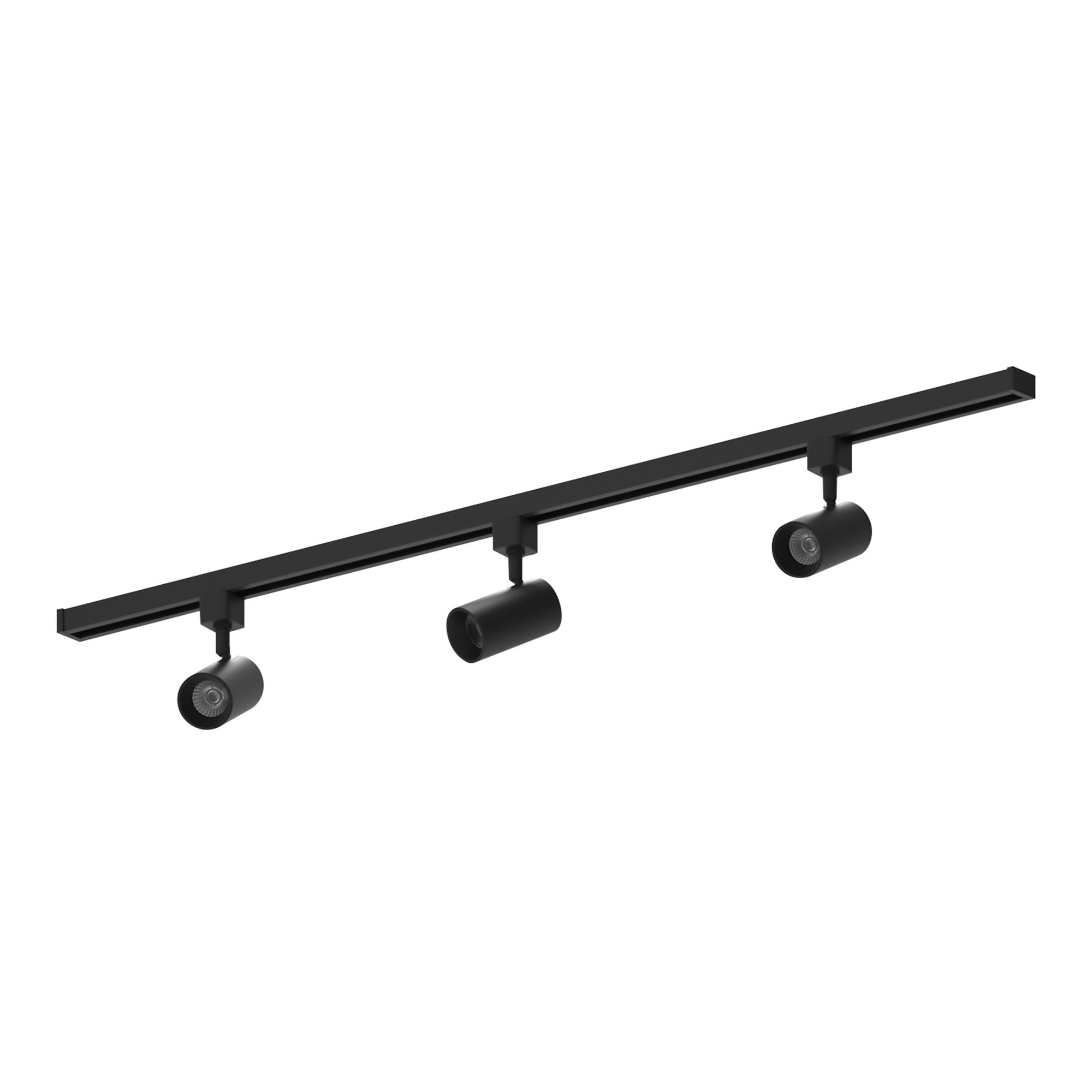 Nora Lighting NTLE - 864940NB 4 - ft Track Pack with (3) MAX Mini 1000lm LED Track Heads, 4000K, Black Finish - Sonic Electric