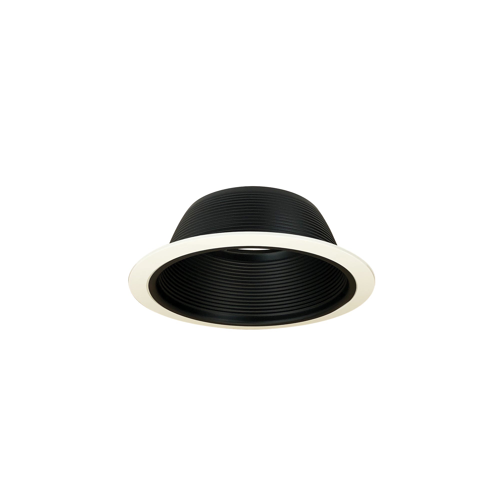 Nora Lighting NTM - 30 6" BR/PAR30 Stepped Baffle w/ Plastic Ring, Black/White - Sonic Electric