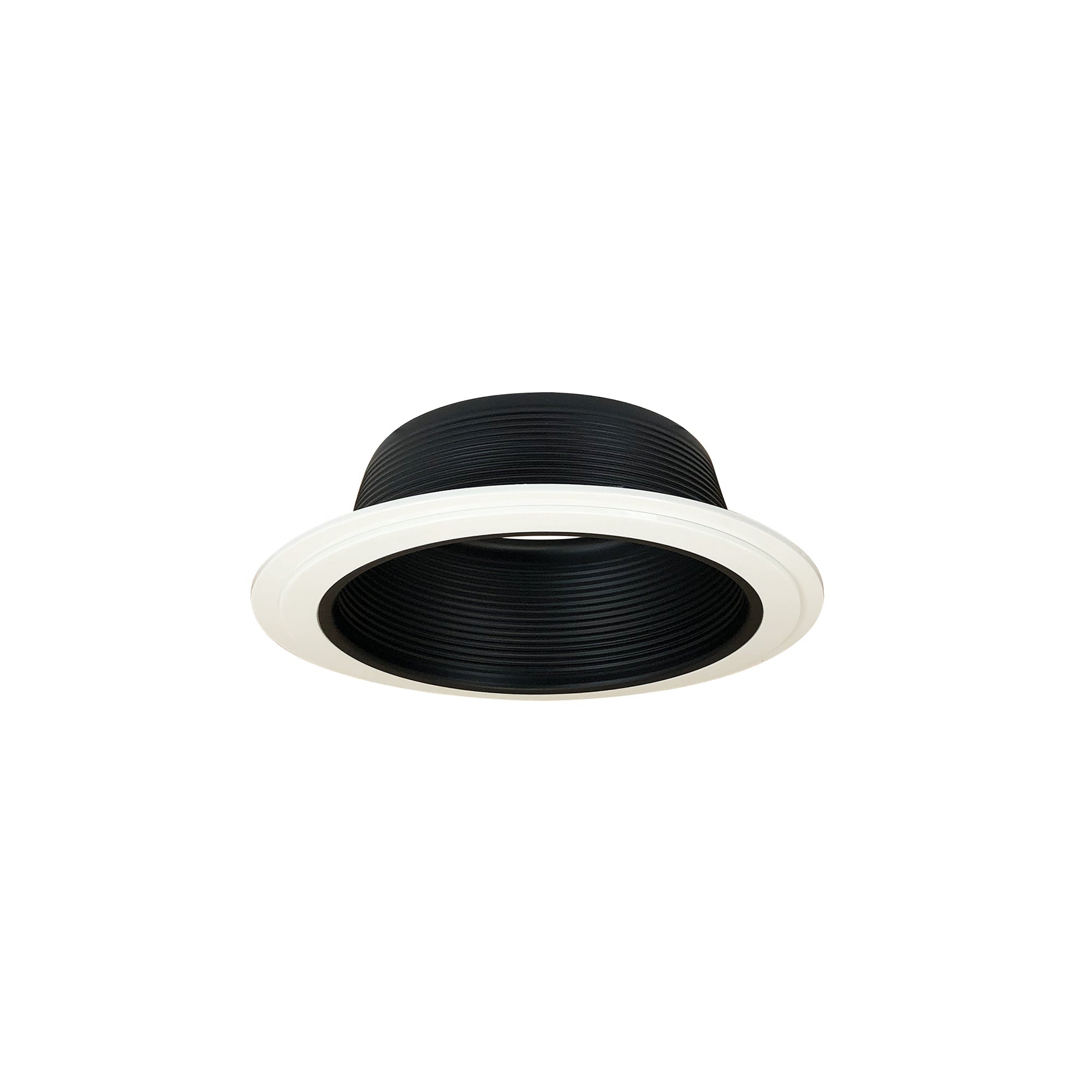 Nora Lighting NTM - 40/2R 6" Stepped Baffle w/ Regular & Oversize Plastic Rings, Black/White - Sonic Electric