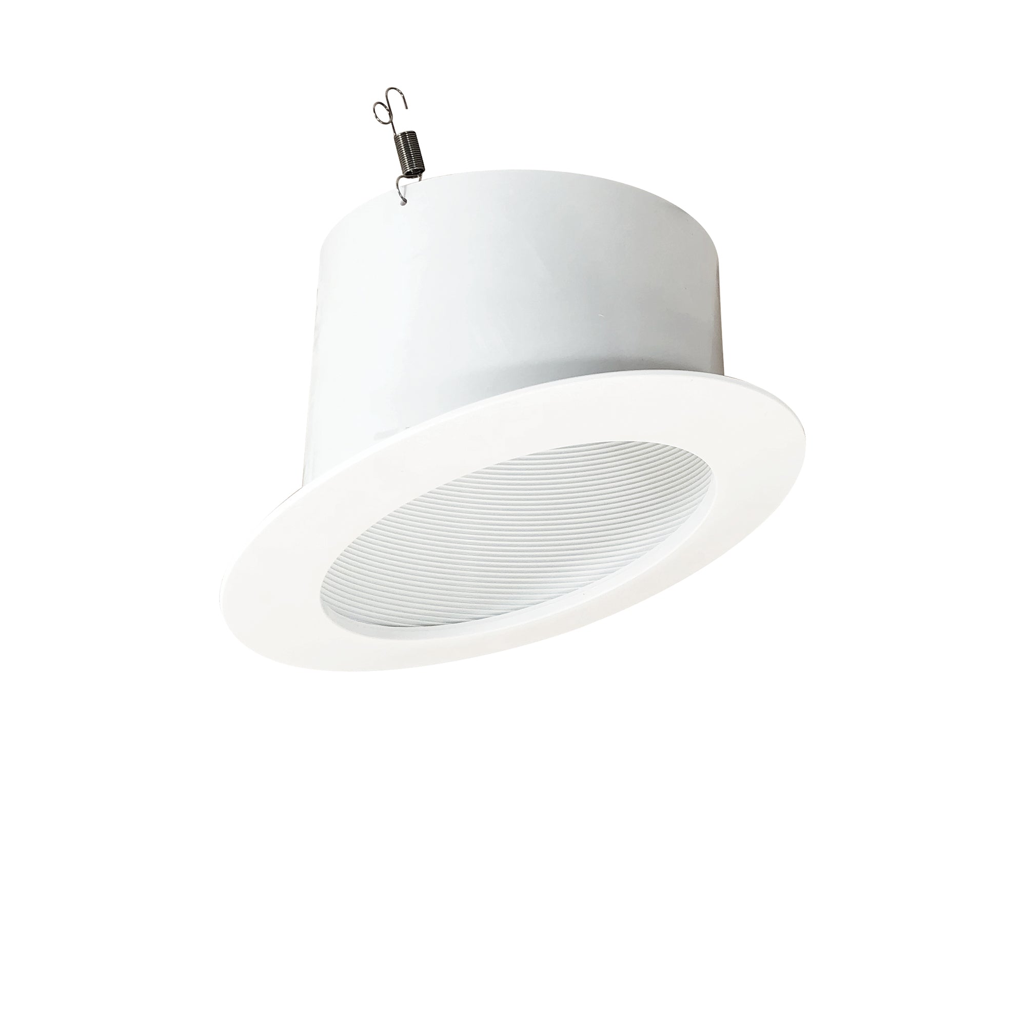 Nora Lighting NTM - 615/45W 6" Super - Sloped 45 - Deg. Metal Baffle Trim for 926 Housings Only, White/White - Sonic Electric