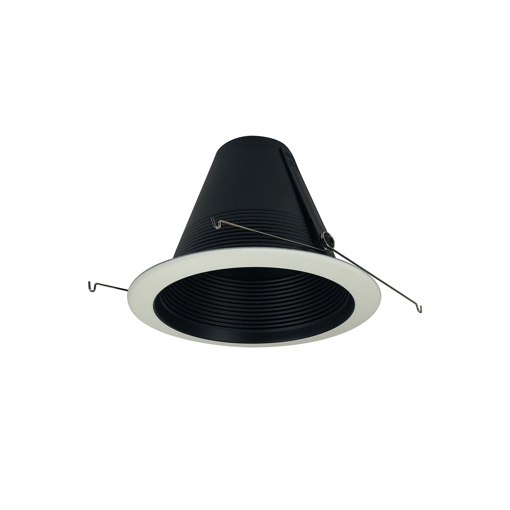 Nora Lighting NTM - 726B 6" Air - Tight Baffled Lensless Shower Trim, Black/White - Sonic Electric