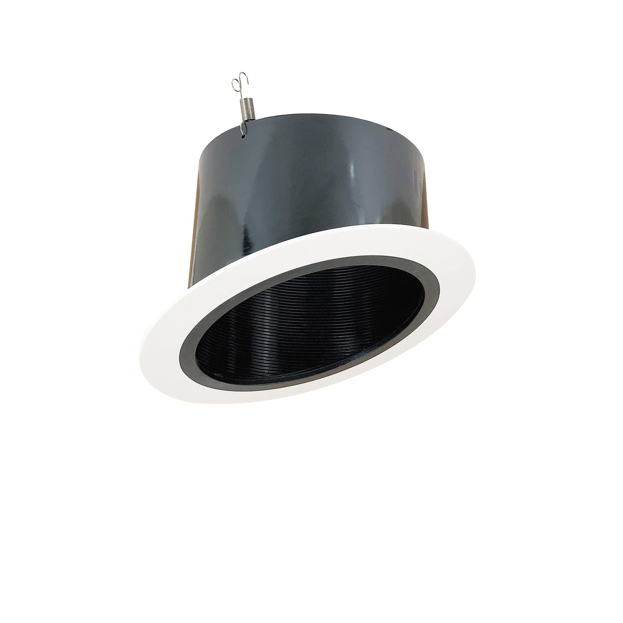 Nora Lighting NTP - 614B 6" Sloped Phenolic Stepped Baffle Trim, Black/White - Sonic Electric