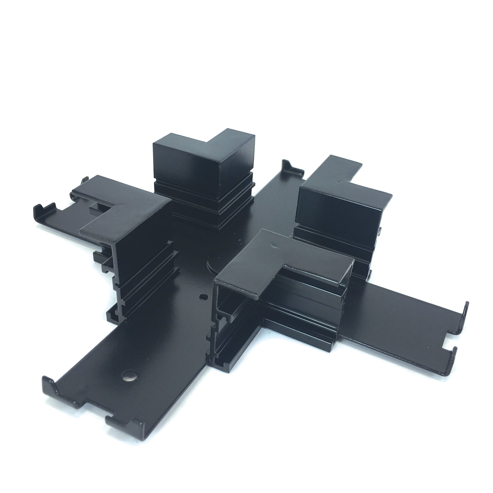 Nora Lighting NTRT - 15B X Connector for Recessed Track, 1 or 2 Circuit Track, Black - Sonic Electric