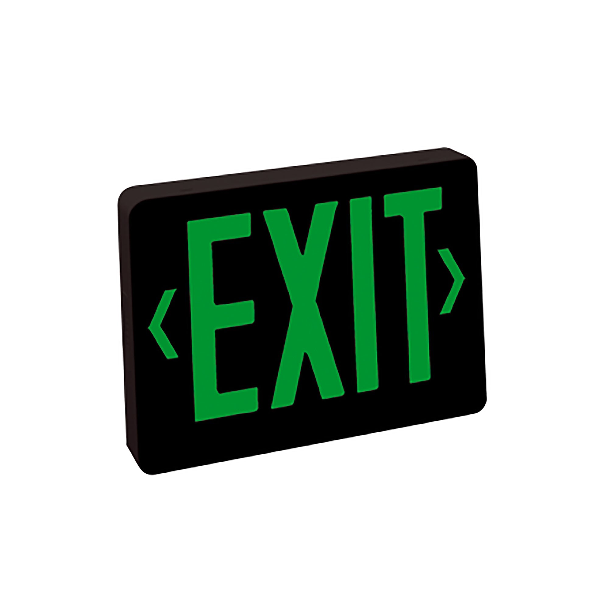 Nora Lighting NX - 603 - LED/BG Thermoplastic LED Exit Sign, Battery Backup, Green Letters / Black Housing, Battery Backup - Sonic Electric