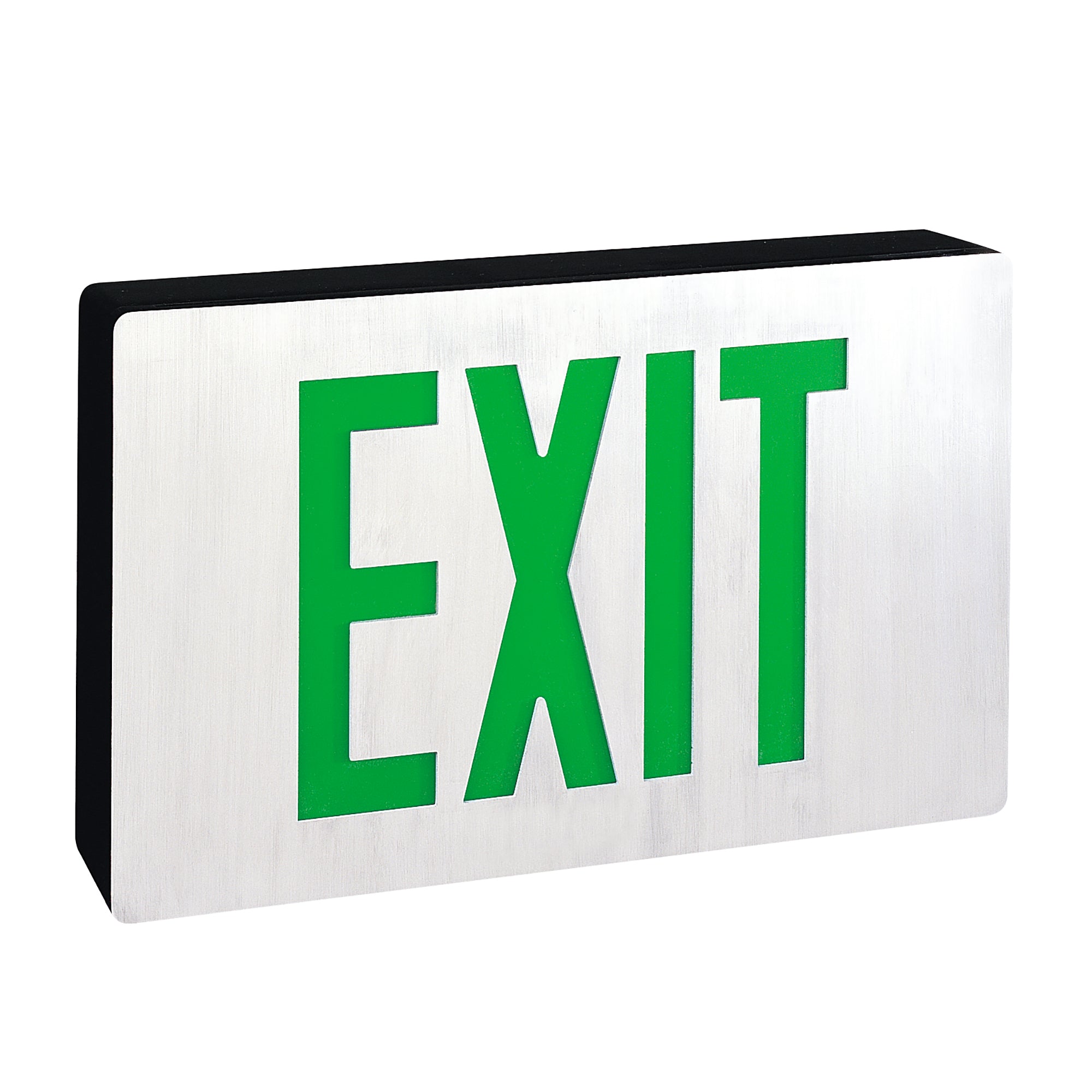 Nora Lighting NX - 606 - LED/G/2F Die - Cast LED Exit Sign w/ Battery Backup, Double - Faced Aluminum w/ 6" Green Letters in Black Housing - Sonic Electric