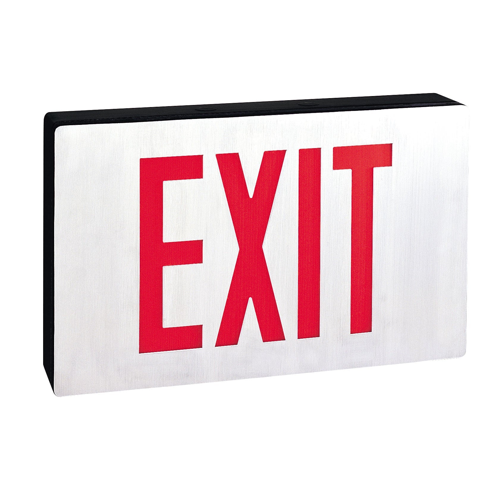 Nora Lighting NX - 616 - LED/R Die - Cast LED Self - Diagnostic Exit Sign w/ Battery Backup, Single - Faced Aluminum w/ Red Letters in Black Housing - Sonic Electric