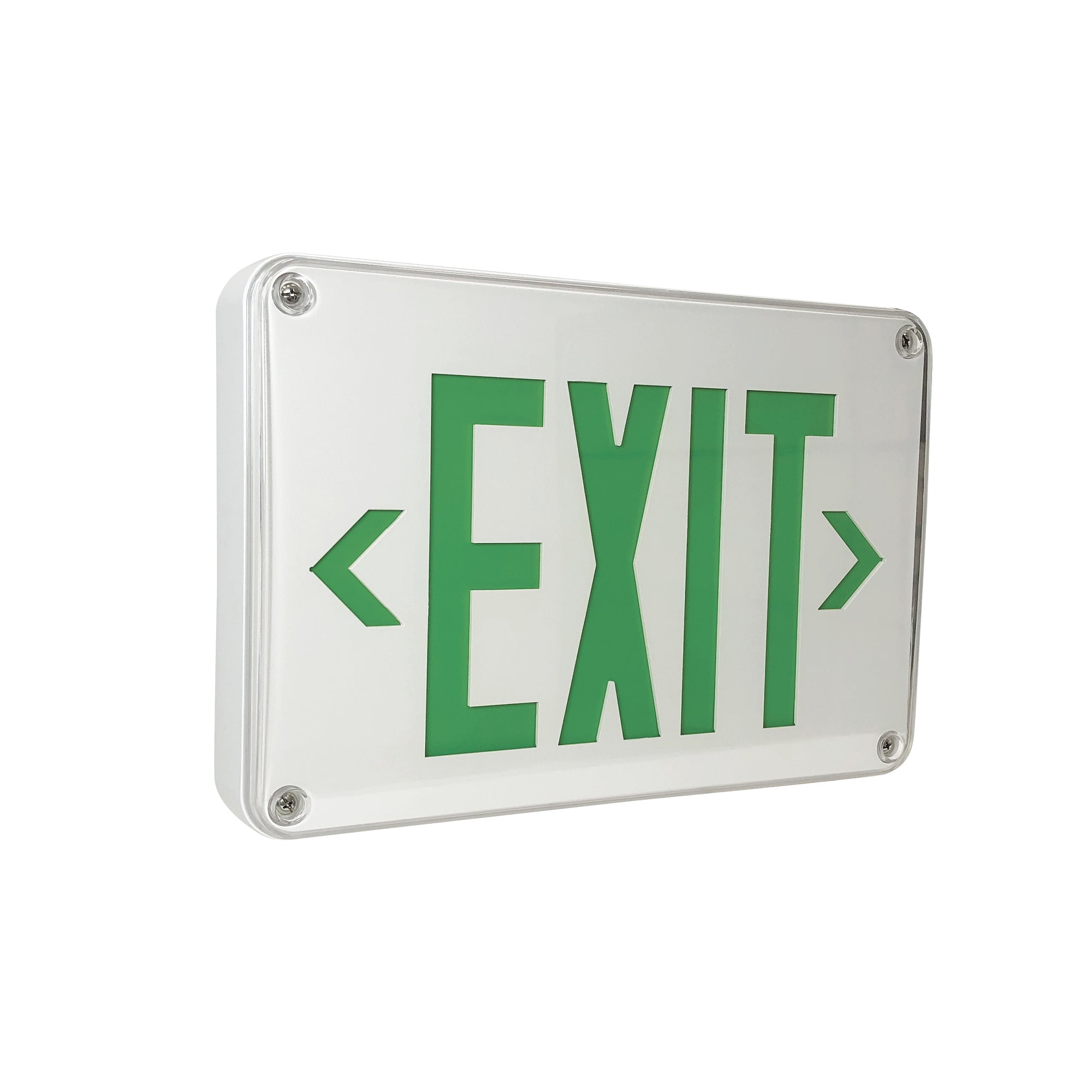 Nora Lighting NX - 617 - LED/G LED Self - Diagnostic Wet Location Exit Sign w/ Battery Backup, White Housing w/ 6" Green Letters - Sonic Electric