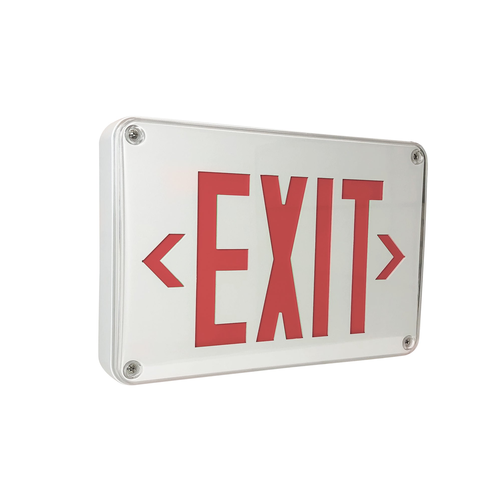 Nora Lighting NX - 617 - LED/R LED Self - Diagnostic Wet Location Exit Sign w/ Battery Backup, White Housing w/ 6" Red Letters - Sonic Electric
