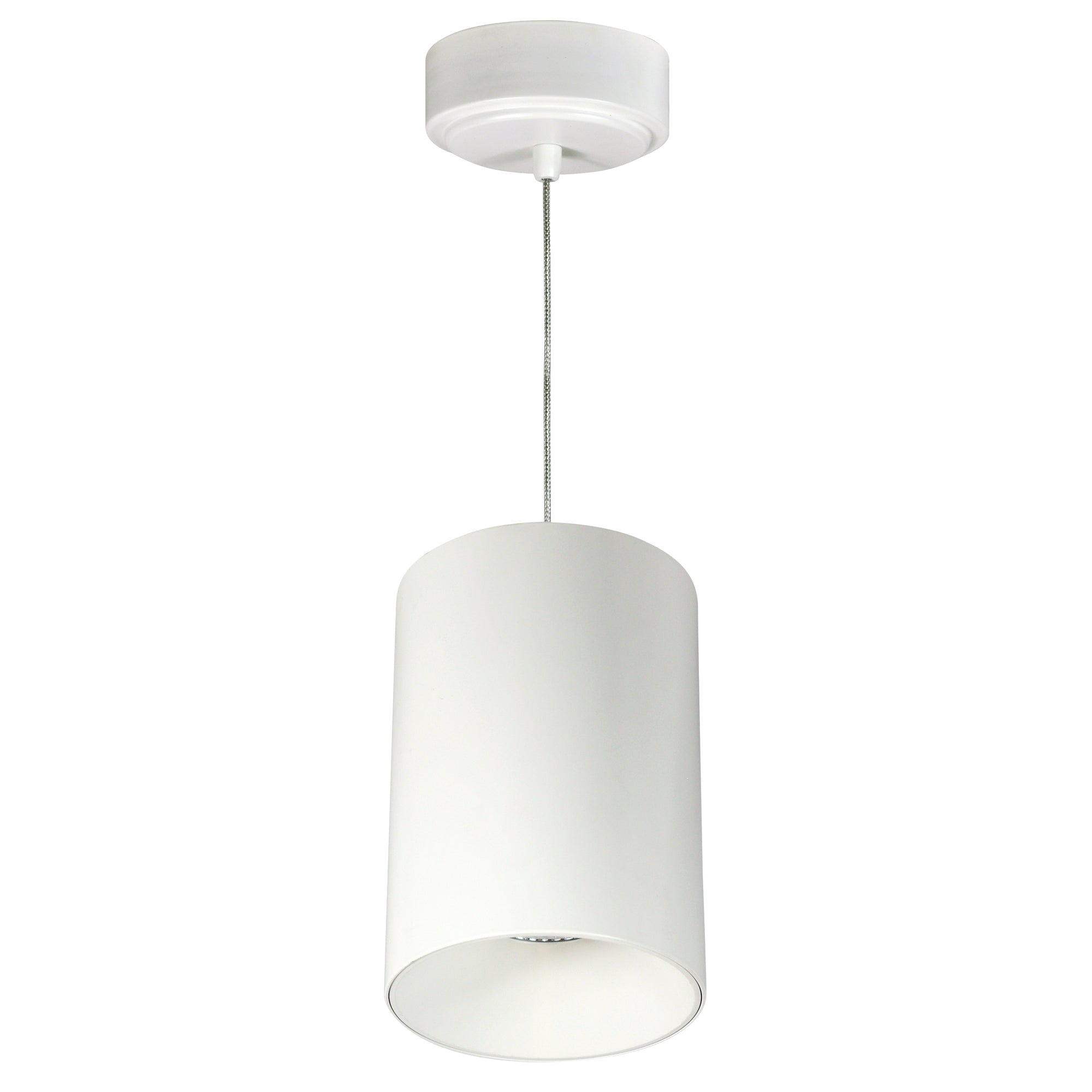 Nora Lighting NYLM - 5C30XWWLE4 5" iLENE Cable Mount Mini Cylinder, 2000lm, 40W, 3000K, White, 120V Triac/ELV/0 - 10V & 277V 0 - 10V Dimming - Sonic Electric