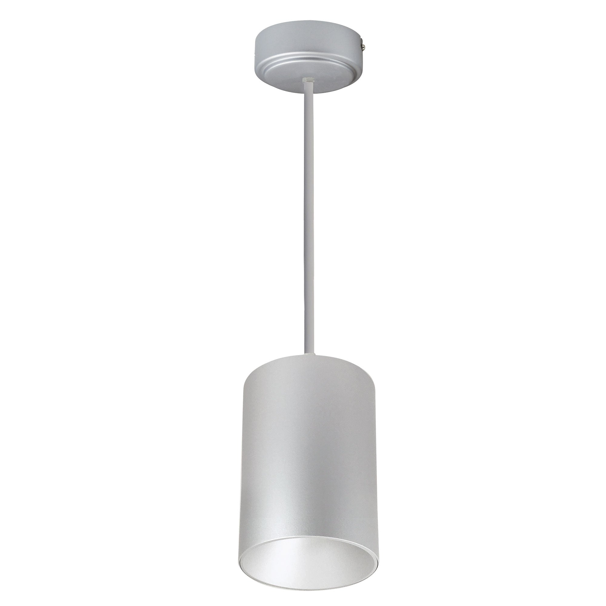 Nora Lighting NYLM - 5ST35XSSLE4/60 5" iLENE 60" Stem Mount Mini Cylinder, 2000lm, 40W, 3500K, Silver, 120V Triac/ELV/0 - 10V & 277V 0 - 10V Dimming - Sonic Electric