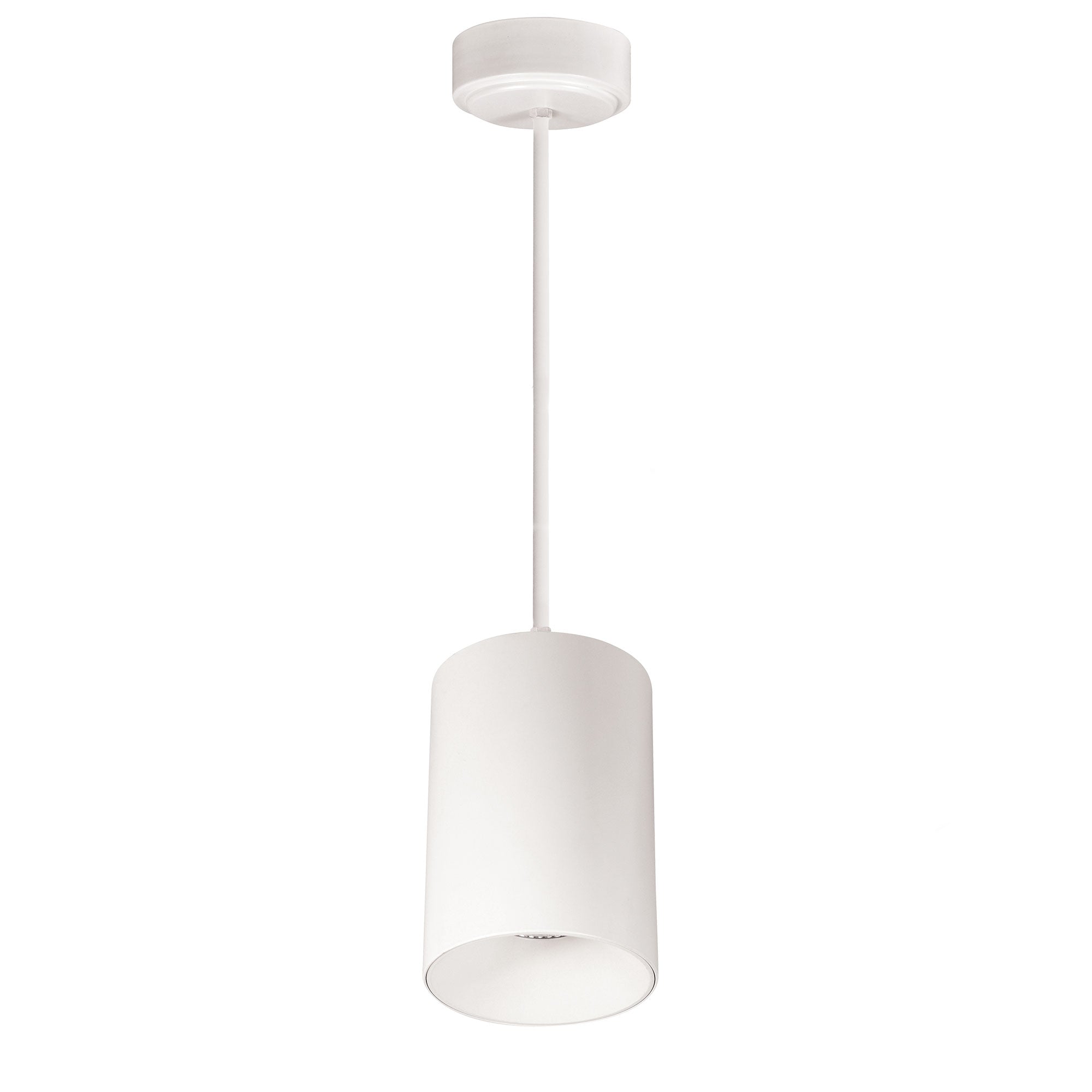 Nora Lighting NYLM - 5ST35XWWLE4/60 5" iLENE 60" Stem Mount Mini Cylinder, 2000lm, 40W, 3500K, White, 120V Triac/ELV/0 - 10V & 277V 0 - 10V Dimming - Sonic Electric