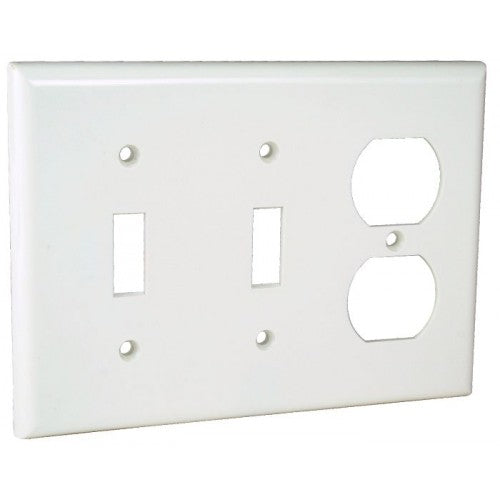 Orbit OP28-W 3-Gang Wall Plate 2S With Duplex - White