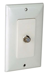 Orbit DWJ - F - W Decorative Wall Jack 1 - f Connector White - Sonic Electric