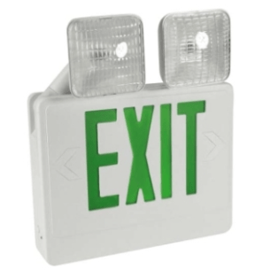Orbit EECLA - W - R - SDT Led Exit & Emer Combo W/ Adj Head,wht Hsg,rd Ltrs, Self Diag - Sonic Electric