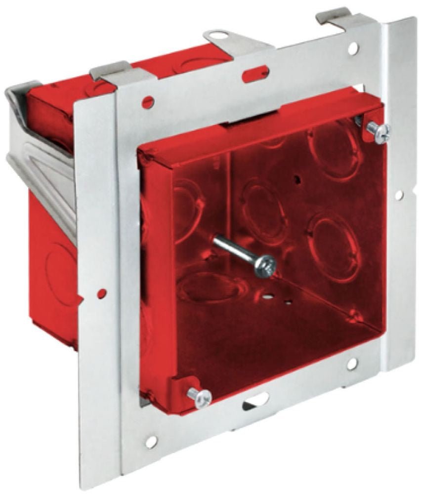Orbit FA - UMIAB - 25 Red 4" Square 2 - 1/2" Deep Box Internal Adj. From 1/2" - 1 - 1/4" - Sonic Electric