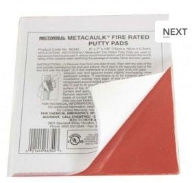 Orbit FSPP77 Firestop Putty Pad, 7"X7"X1/8", Red - Sonic Electric