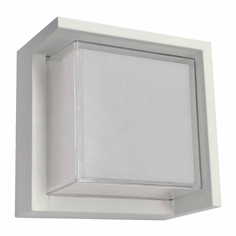 Westgate 12W, 5000K, LRS-H-MCT-C90-WH, Bold Square Architectural LED Wall Light with 3-Color Temperatures - White